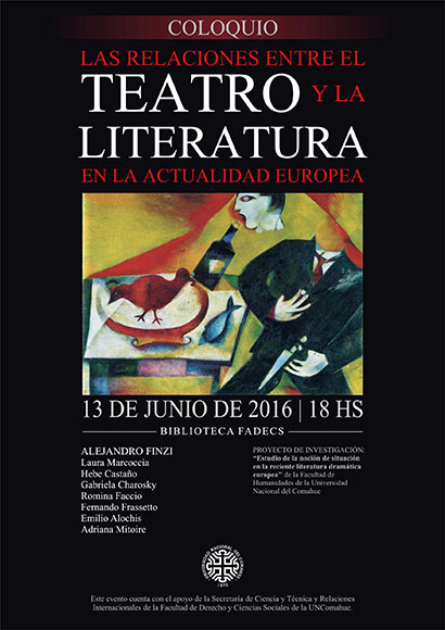 COLOQUIO SOBRE “LAS RELACIONES ENTRE EL TEATRO Y LA LITERATURA EUROPEA”